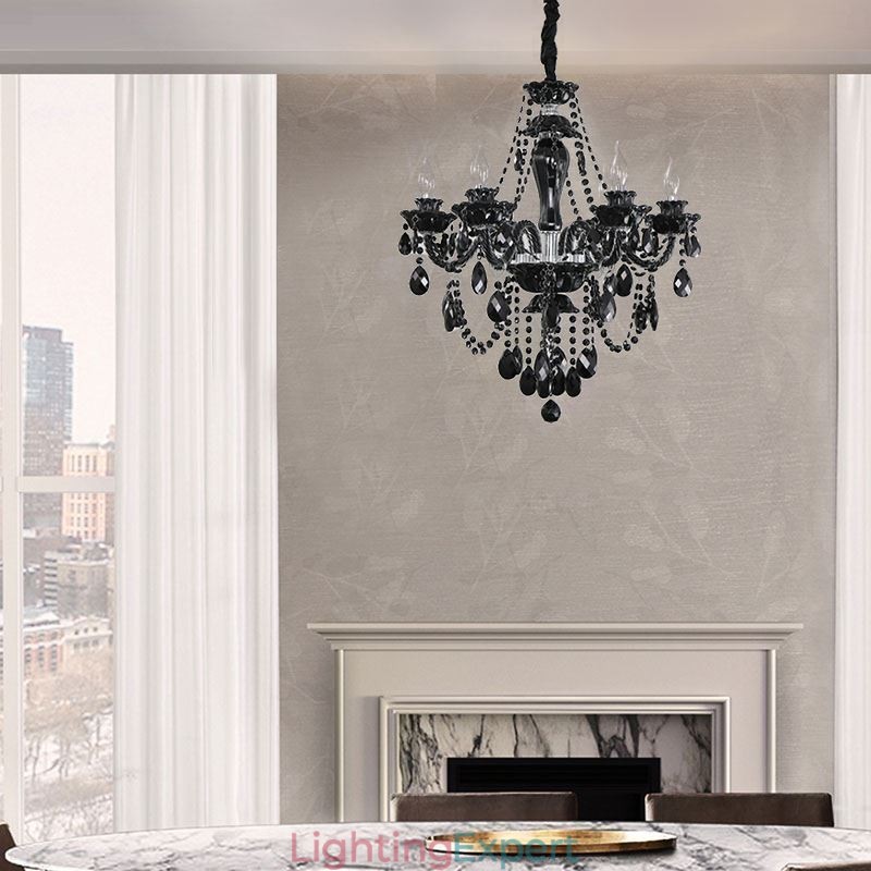 Luxury Crystal Chandelier European Black 10 Lights