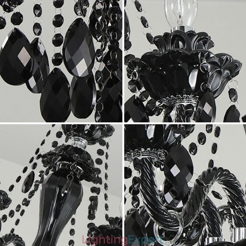 Luxury Crystal Chandelier European Black 10 Lights