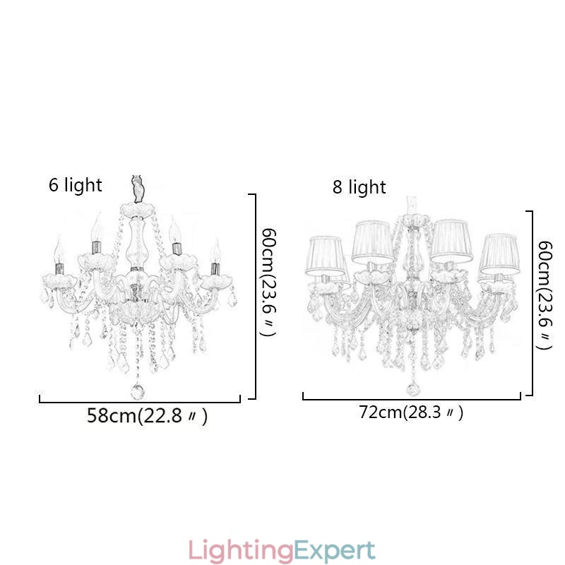 Creative Crystal Chandelier European Elegant Pendant Light