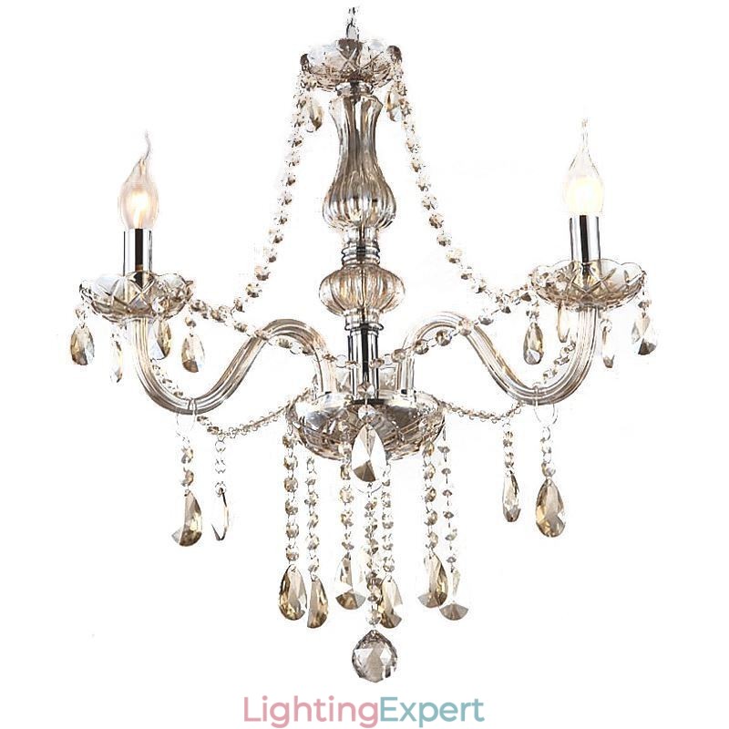 Crystal Chandelier European Cognac Colour Glass Pendant Light