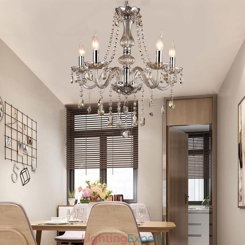 Crystal Chandelier European Cognac Colour Glass Pendant Light