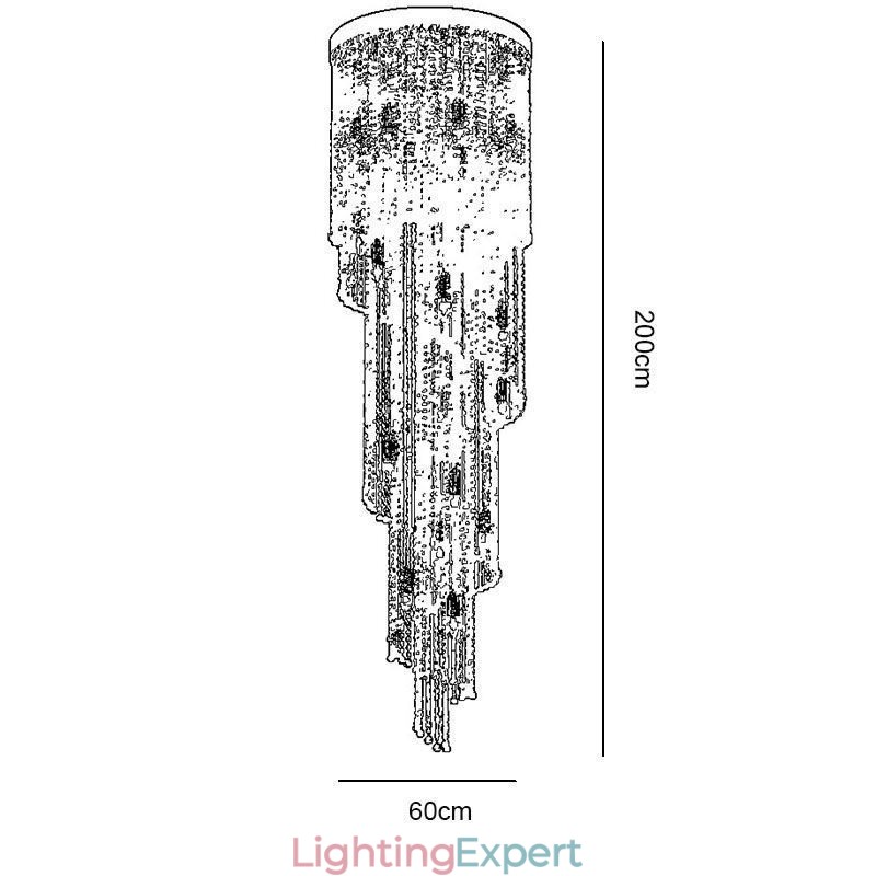 Modern Crystal Chandelier Luxury Staircase Crystal Ceiling Light With 19 Lights