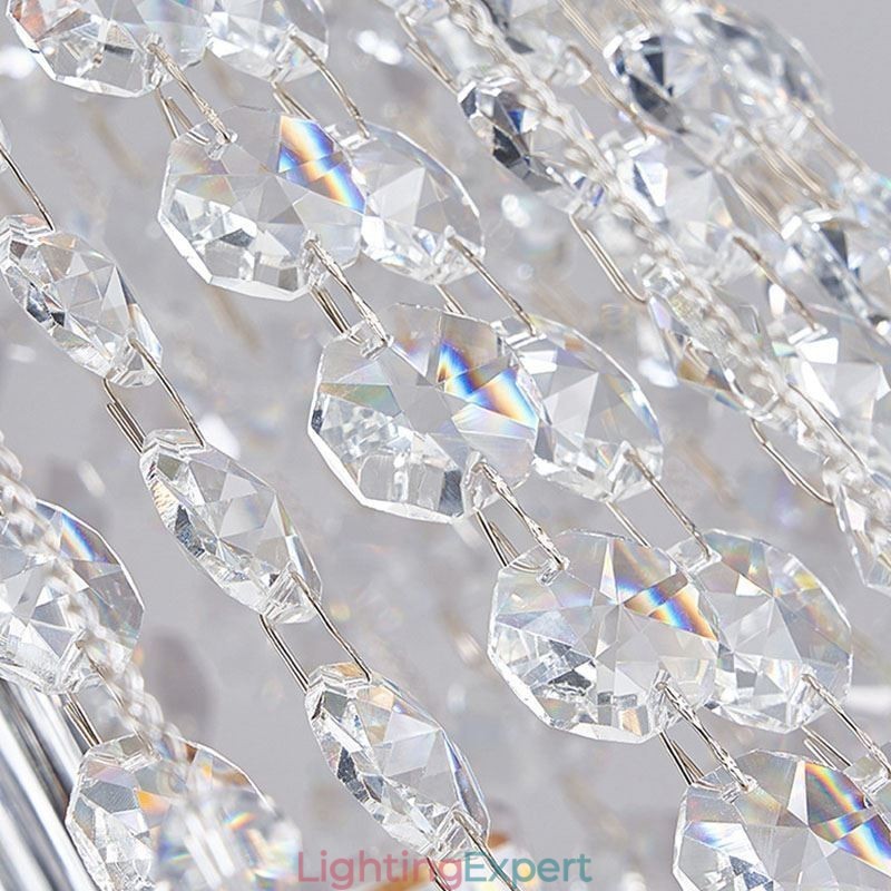 Modern Crystal Chandelier Luxury Staircase Crystal Ceiling Light With 19 Lights