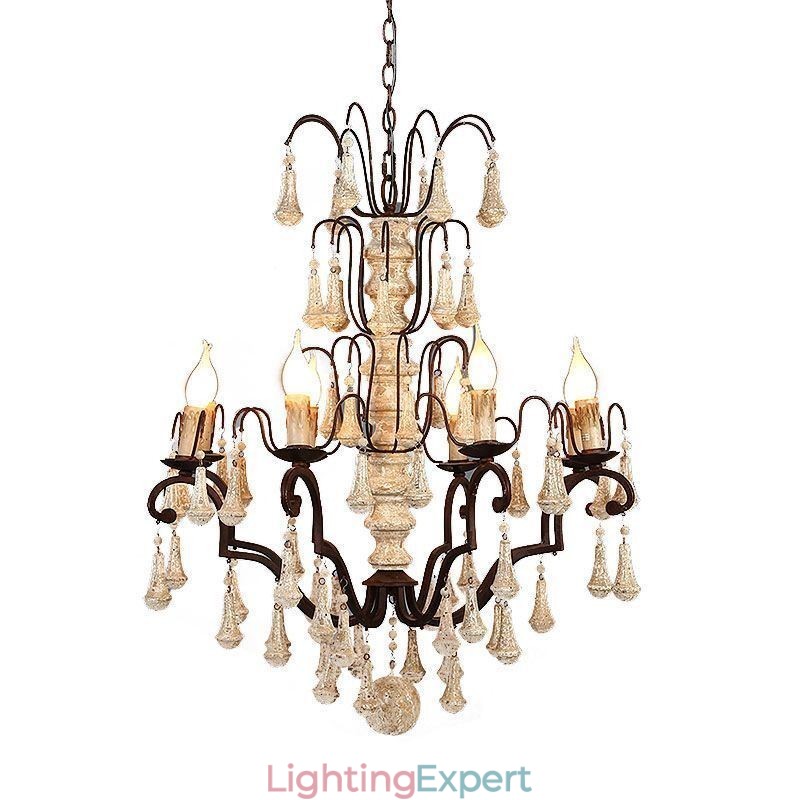 Retro Style Wood Pendant Light Elegant Chandelier