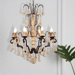 Retro Style Wood Pendant Light Elegant Chandelier