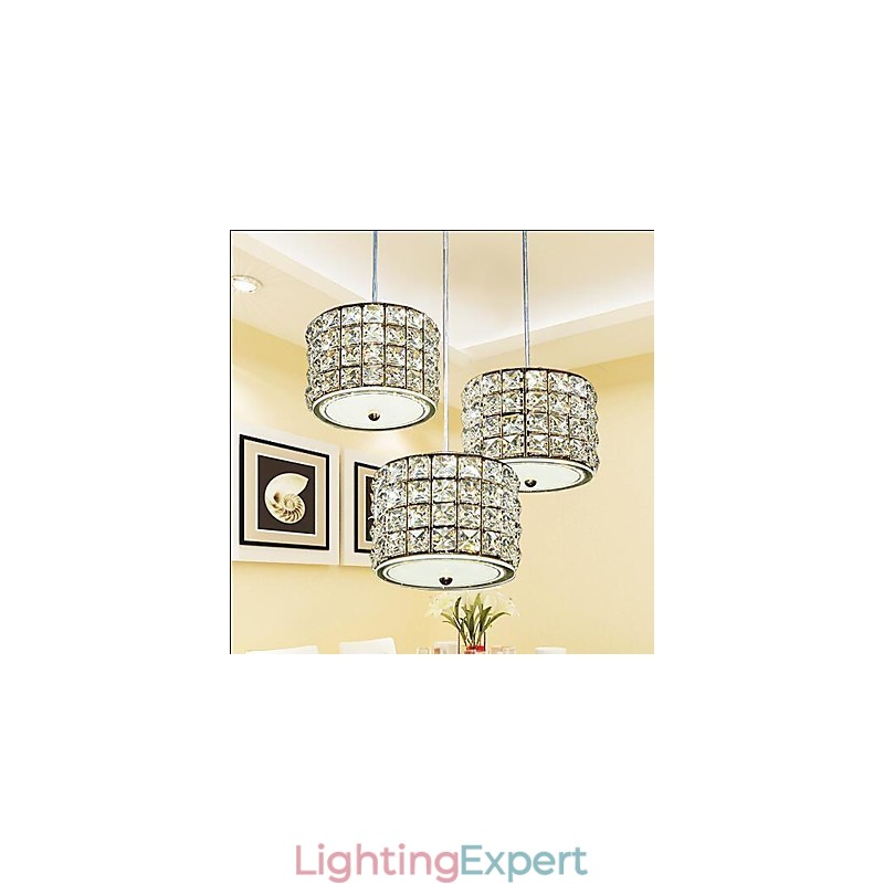 Single 3 Light Crystal Pendant Light Droplight
