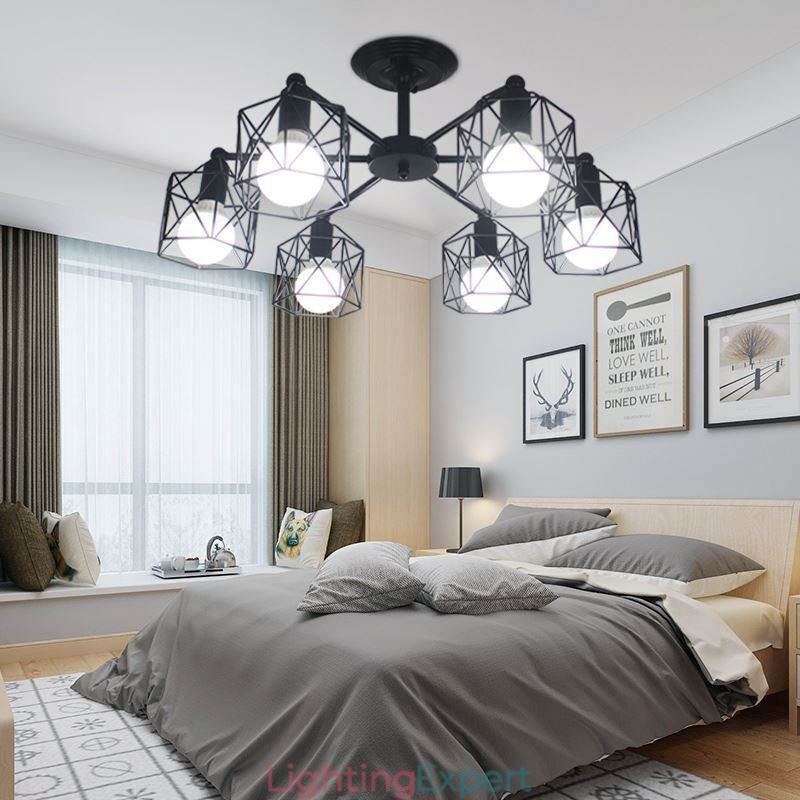 Modern Bird Cage Pendant Lamp Iron Decorative Lighting