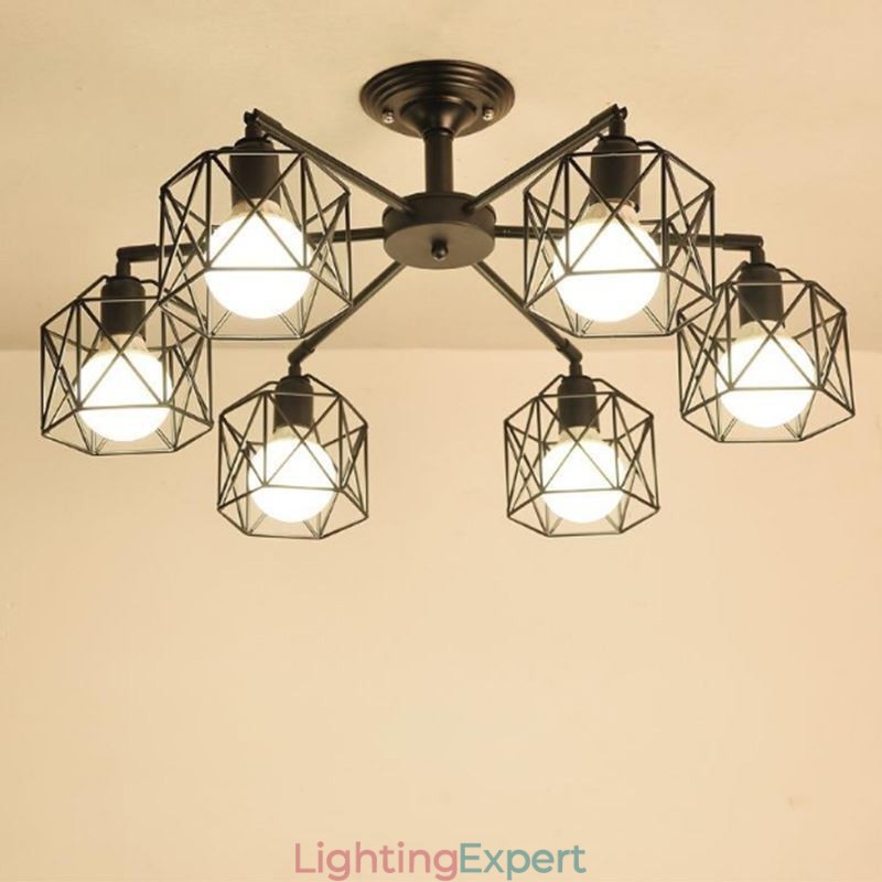 Modern Bird Cage Pendant Lamp Iron Decorative Lighting