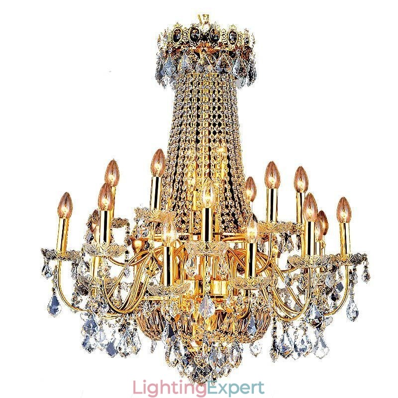 European Luxury Crystal Chandelier Duplex Stair Pendant Light