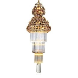 Retro Crystal Empire Chandelier Luxury Long Pendant