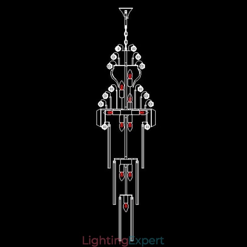 Retro Crystal Empire Chandelier Luxury Long Pendant