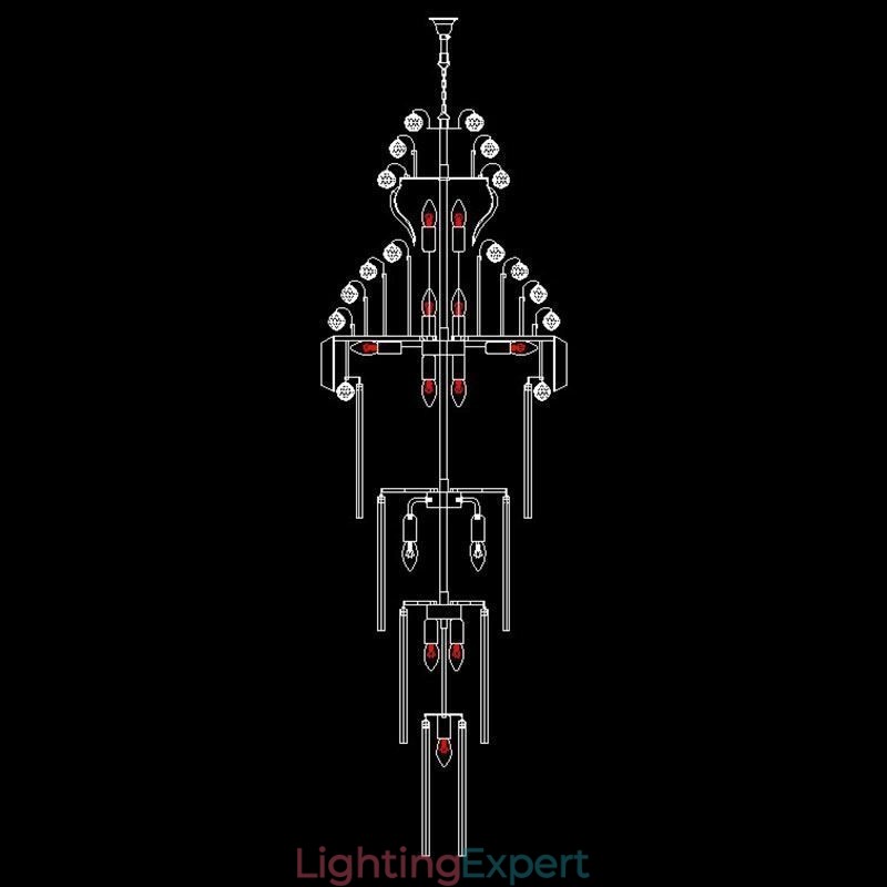 Retro Crystal Empire Chandelier Luxury Long Pendant