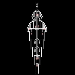 Retro Crystal Empire Chandelier Luxury Long Pendant
