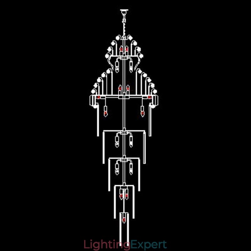 Retro Crystal Empire Chandelier Luxury Long Pendant