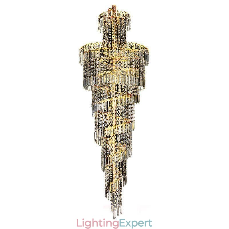 European Crystal Chandelier Large Round Shape Long Pendant