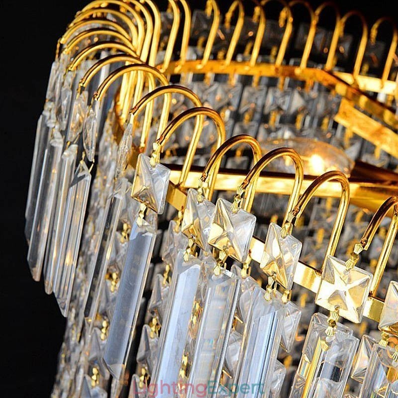 European Crystal Chandelier Large Round Shape Long Pendant