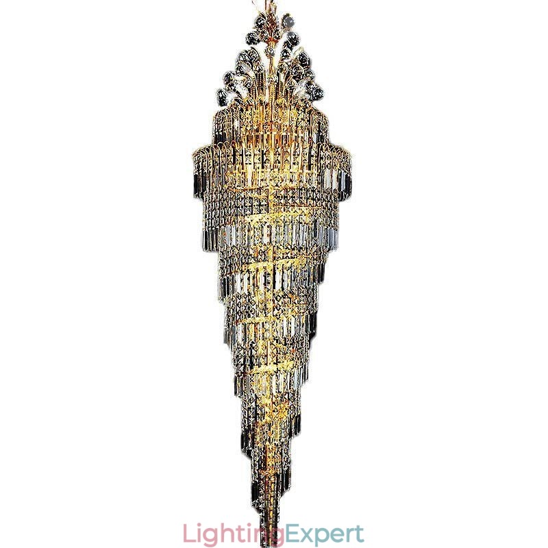 Elegant Crystal Empire Chandelier European Luxury Long Pendant
