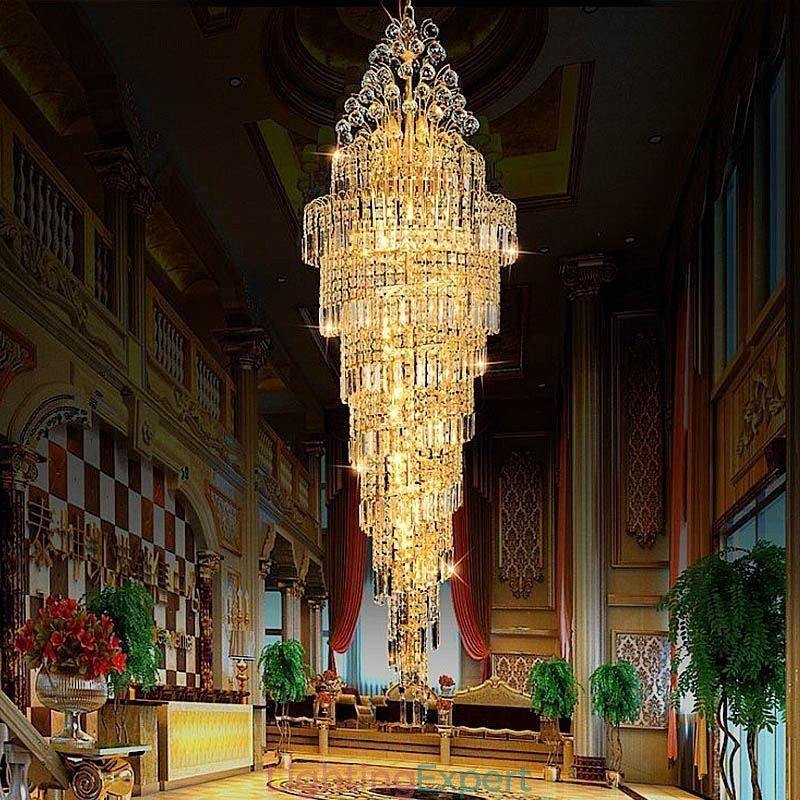 Elegant Crystal Empire Chandelier European Luxury Long Pendant