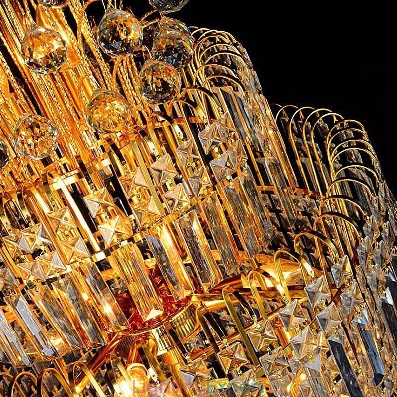 Elegant Crystal Empire Chandelier European Luxury Long Pendant