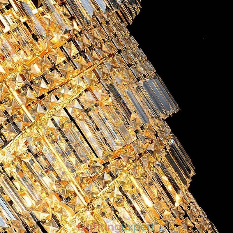 Elegant Crystal Empire Chandelier European Luxury Long Pendant