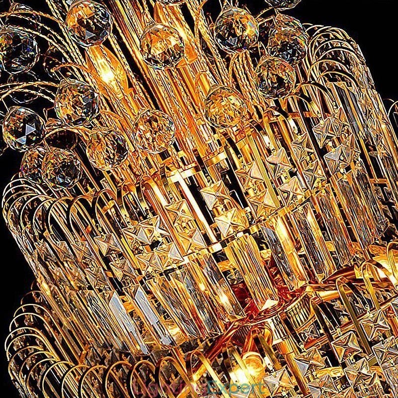 Elegant Crystal Empire Chandelier European Luxury Long Pendant