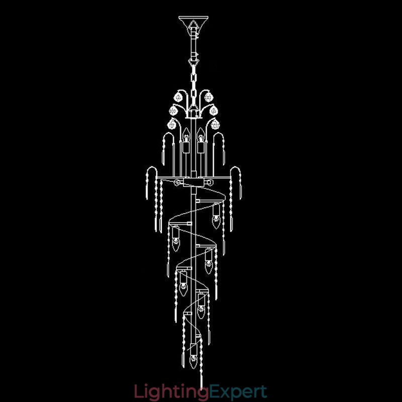 Elegant Crystal Empire Chandelier European Luxury Long Pendant