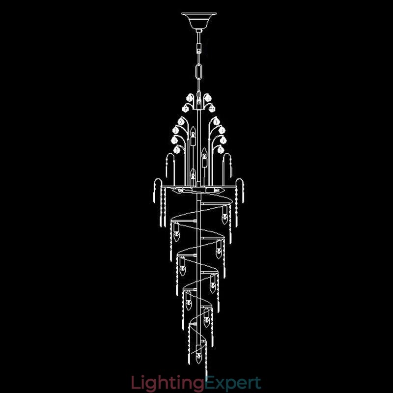Elegant Crystal Empire Chandelier European Luxury Long Pendant
