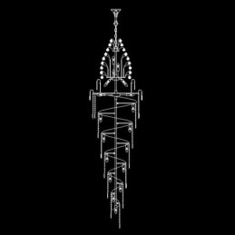 Elegant Crystal Empire Chandelier European Luxury Long Pendant
