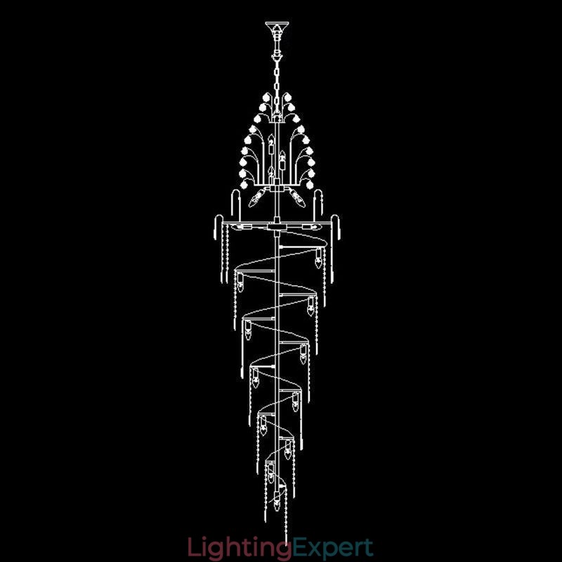Elegant Crystal Empire Chandelier European Luxury Long Pendant