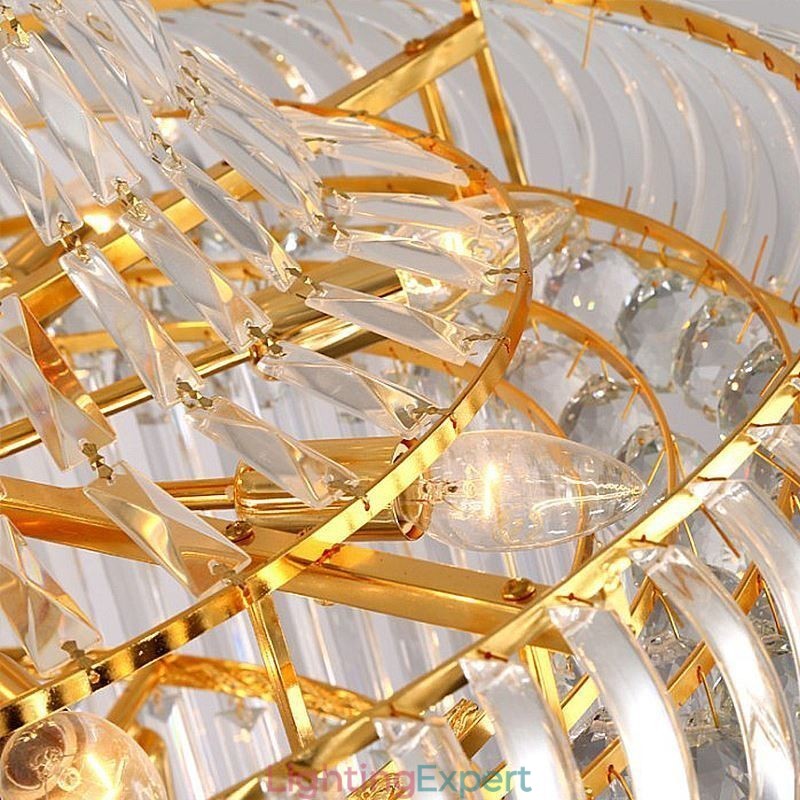Luxury Crystal Chandelier Modern European Graceful Long Pendant Duplex Staircase