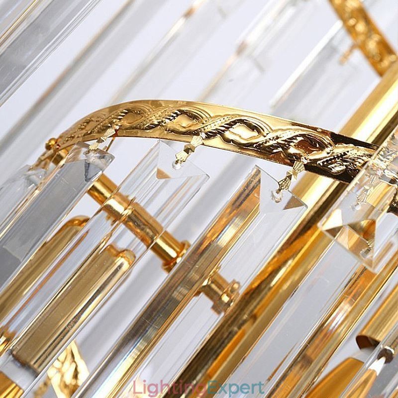 Luxury Crystal Chandelier Modern European Graceful Long Pendant Duplex Staircase