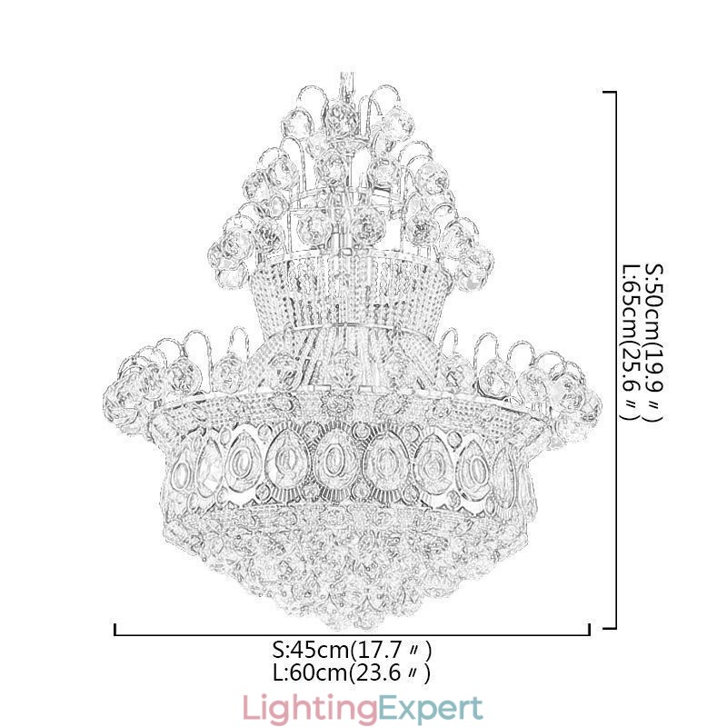 Modern Gold Empire Chandelier Simple Crystal Pendant Light