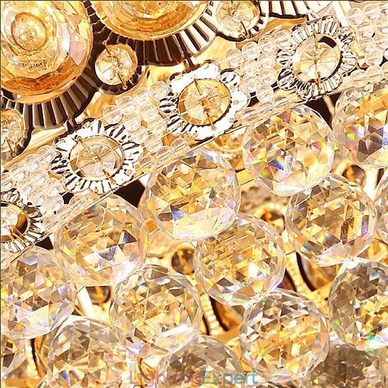Modern Gold Empire Chandelier Simple Crystal Pendant Light