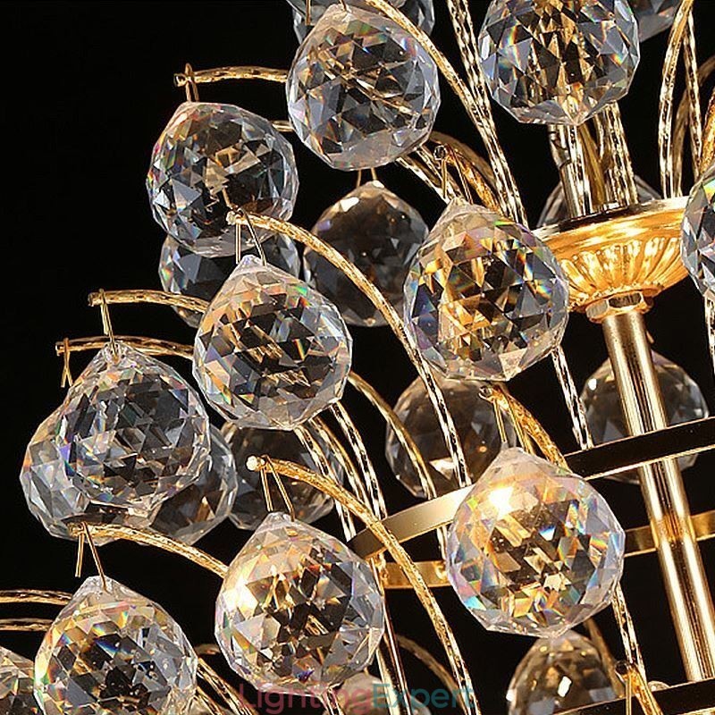 Contemporary Crystal Empire Chandelier Gold Colour Pendant Light Lotus