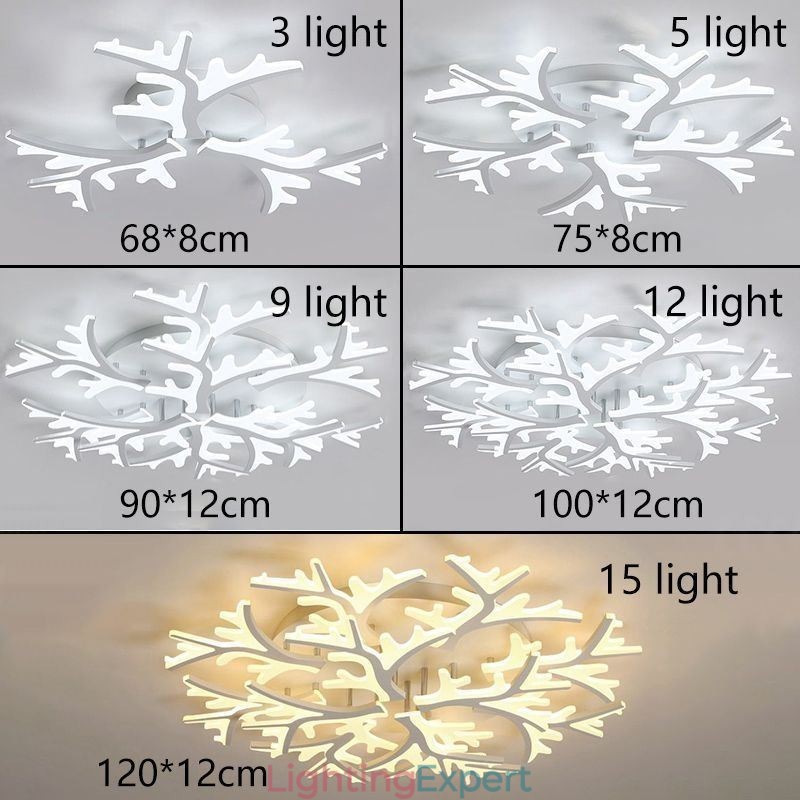 Flush Mount Modern Minimalist Antler Ceiling Light