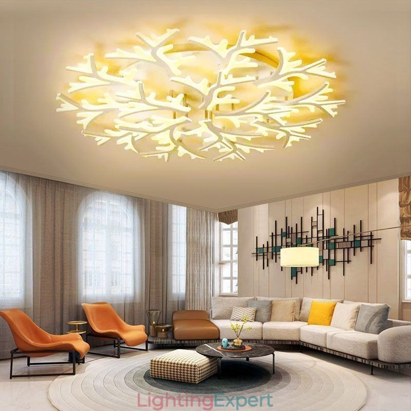 Flush Mount Modern Minimalist Antler Ceiling Light