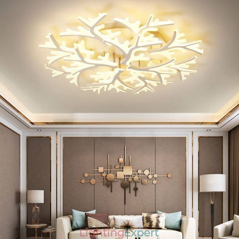 Flush Mount Modern Minimalist Antler Ceiling Light