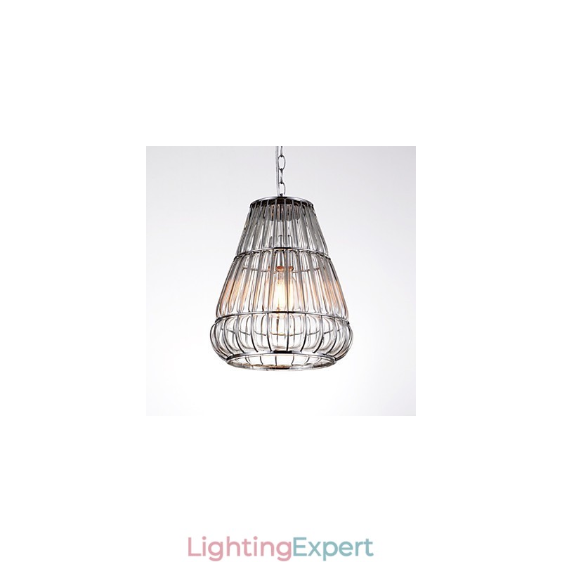 Modern Contemporary Chrome Glass Chandelier