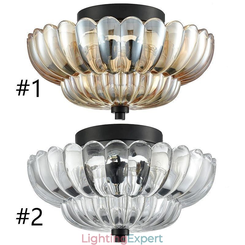 Modern Simple Flush Mount Lotus Base Ceiling Lamp