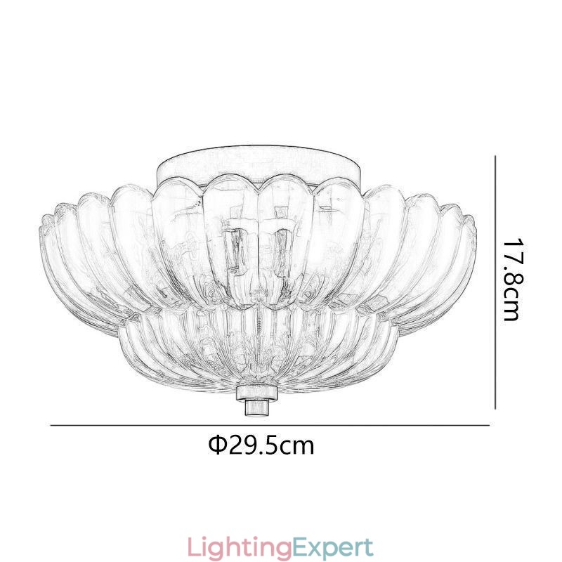 Modern Simple Flush Mount Lotus Base Ceiling Lamp