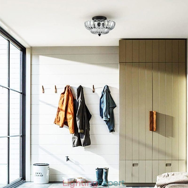 Modern Simple Flush Mount Lotus Base Ceiling Lamp