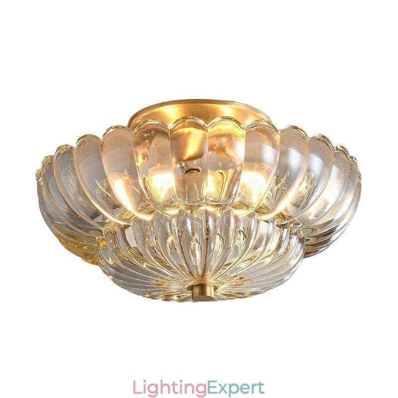 Modern Flush Mount Lotus Base Ceiling Light
