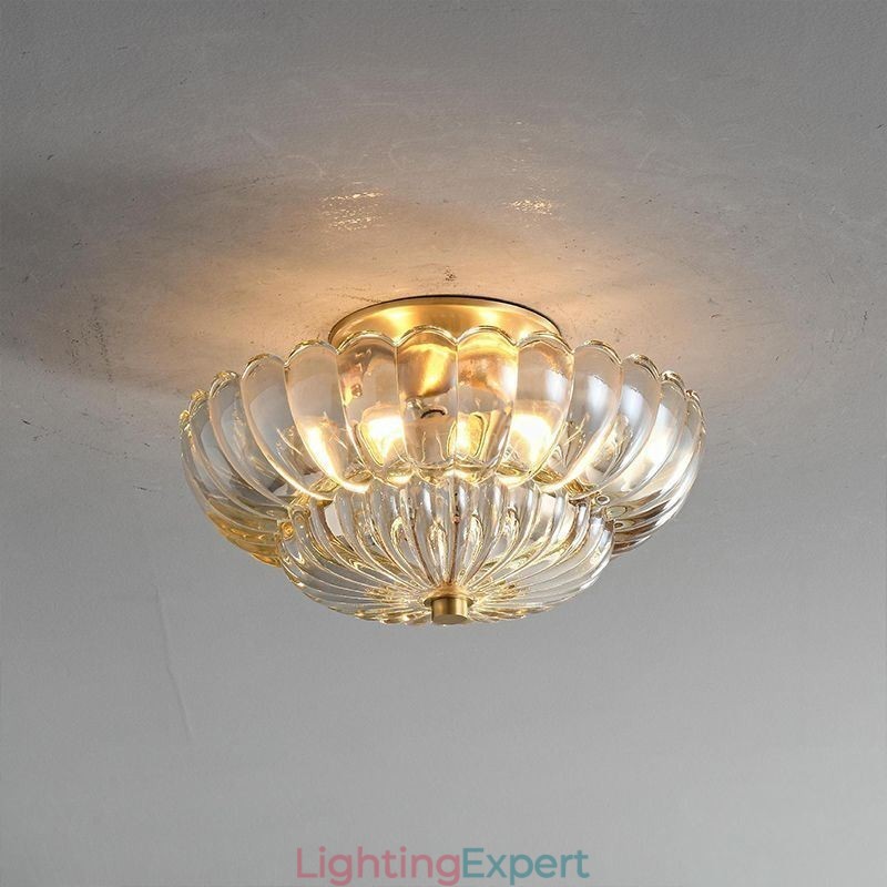 Modern Flush Mount Lotus Base Ceiling Light