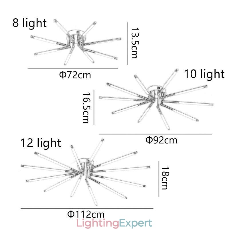 Simple Flush Mount Fireworks Ceiling Light