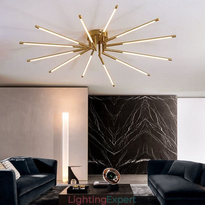 Simple Flush Mount Fireworks Ceiling Light