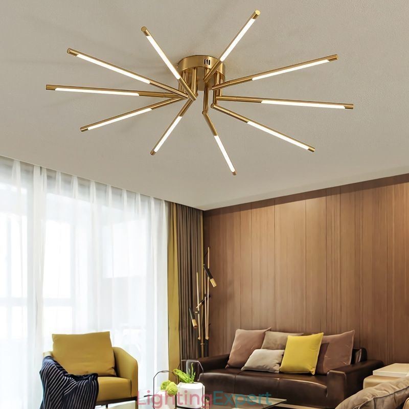 Simple Flush Mount Fireworks Ceiling Light