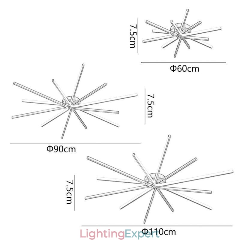 Flush Mount Modern Minimalist Fireworks Ceiling Light