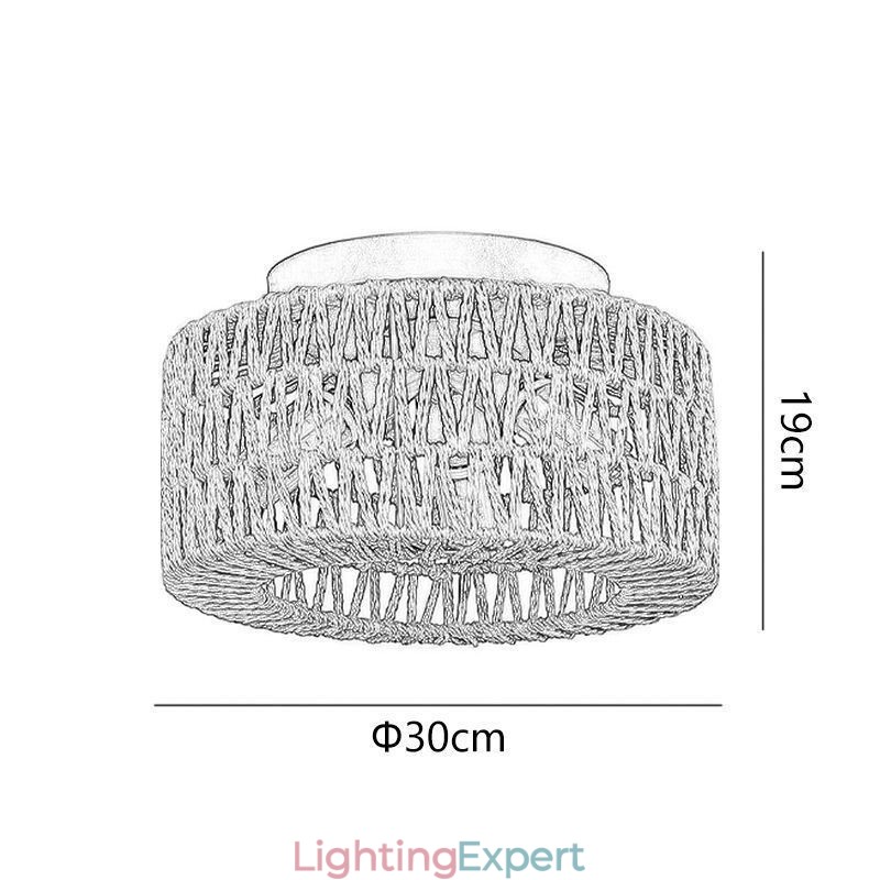Country Style Flush Mount American Woven Cage Ceiling Light