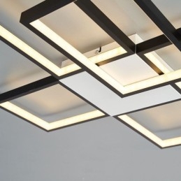 Minimalist Flush Mount Five Square Ceiling Light Stepless Dimmable With Remote Control 92W