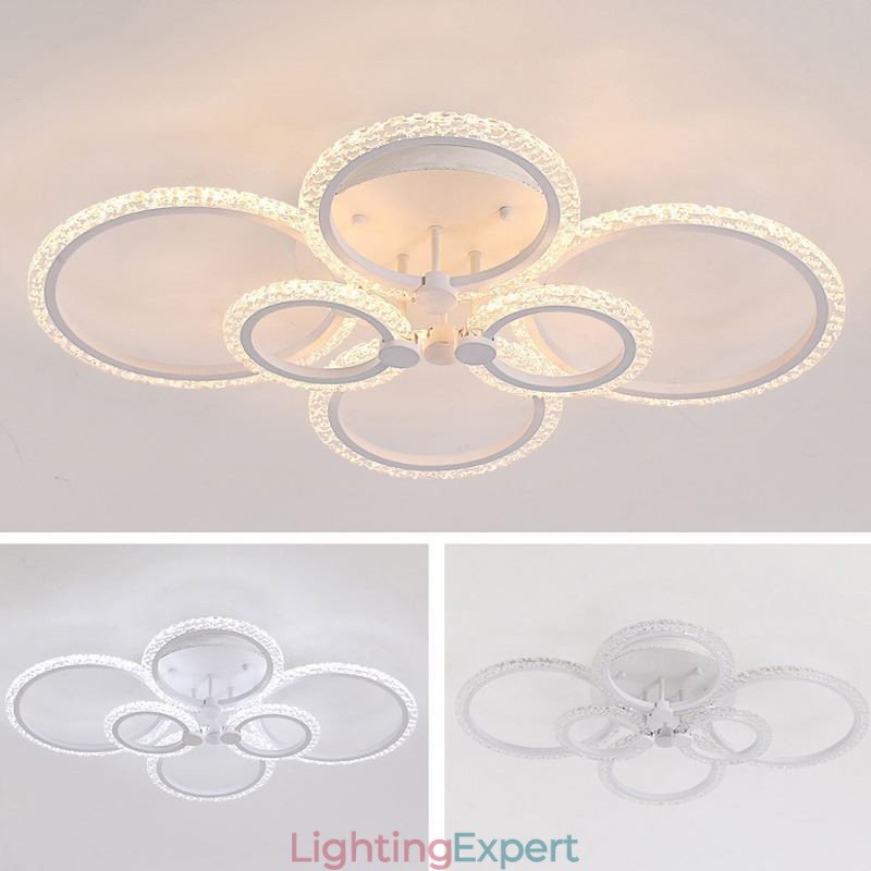 Flush Mount Modern Minimalist Circle Acrylic Flower Ceiling Light